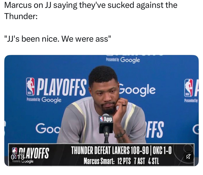 斯玛特炮轰湖人对阵雷霆表现：烂透了